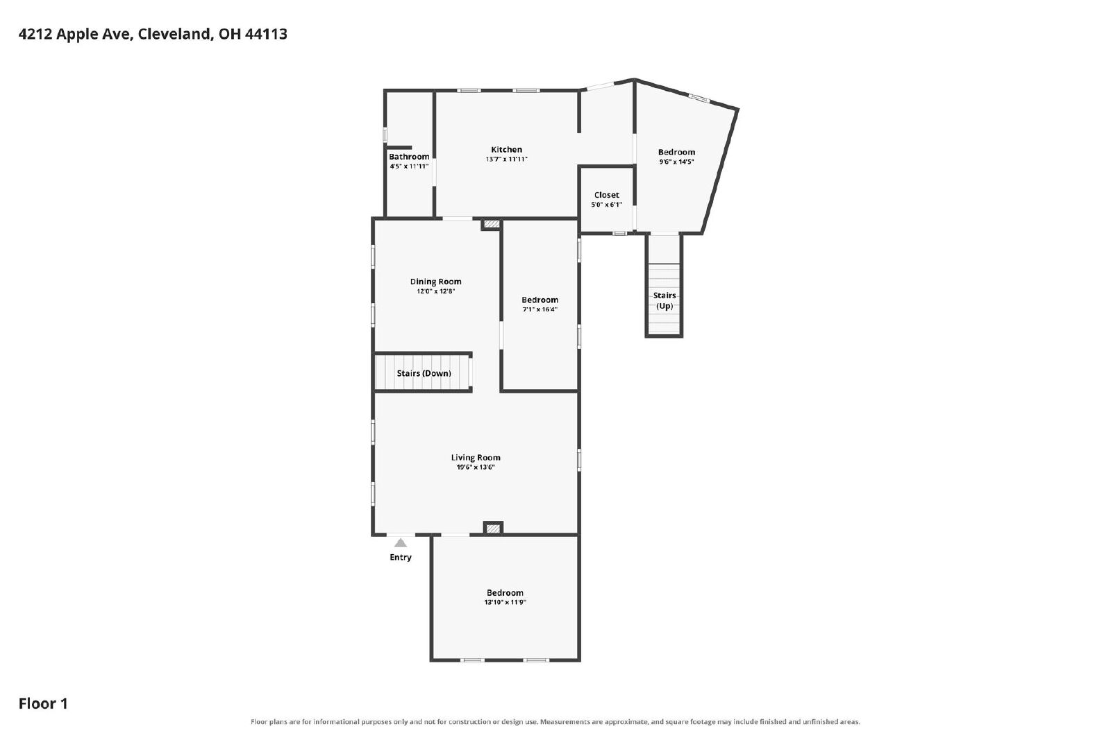 4212 Apple Ave, Cleveland, OH, 44113, US floor plan